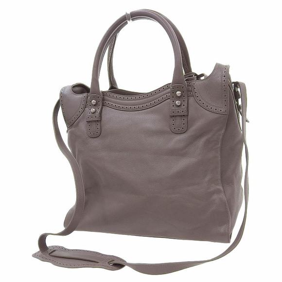 Balenciaga Rare Liberty Leather 2way Bag Paper Brown - Picture 1 of 7